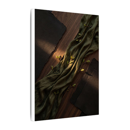 Silk Drape Canvas Art | Spring Dark Japandi Dark Texture Art