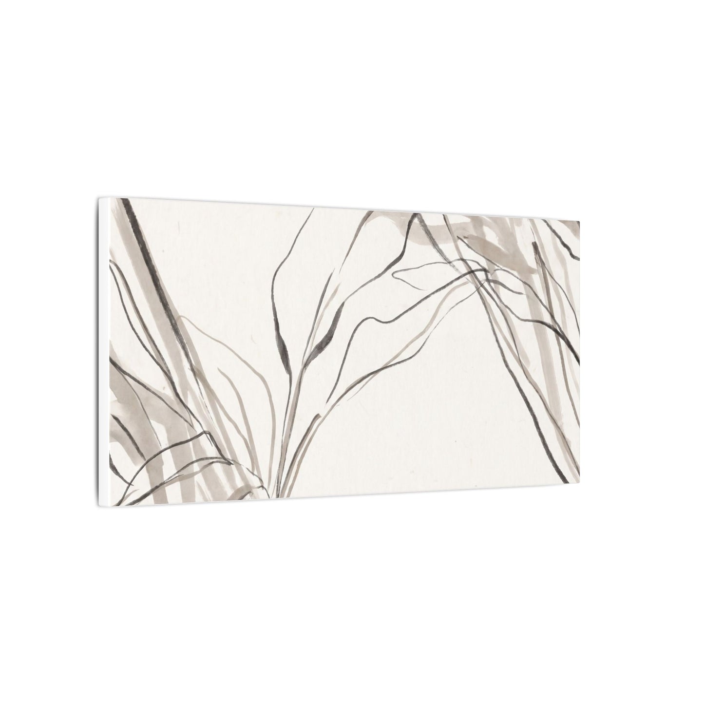 Neutral Shoji Screen Canvas Art - Minimal Line Japandi