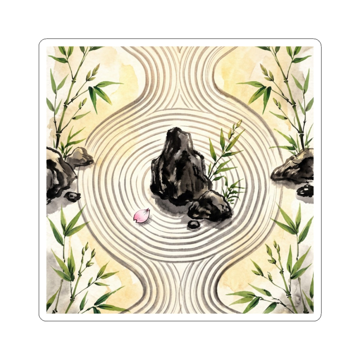 Rock Garden Spring Sticker | Zen Serene Design