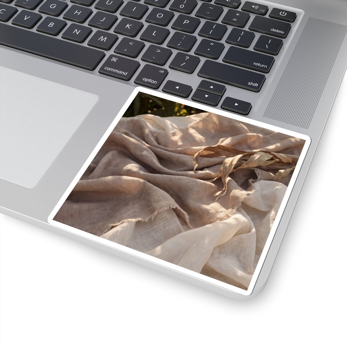 Japandi Silk Drape in Golden Hour | Texture Sticker Art Print