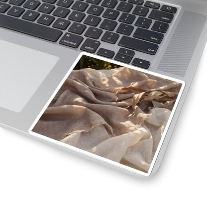 Japandi Silk Drape in Golden Hour | Texture Sticker Art Print