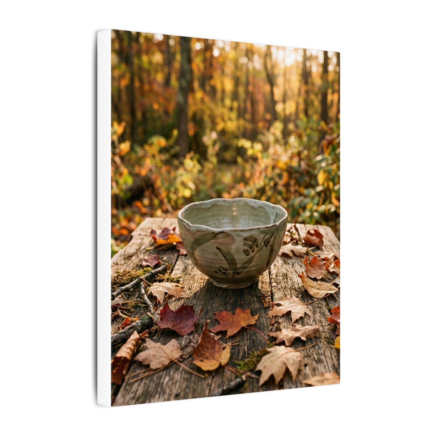 Golden Hour Ceramic Bowl Canvas Art - Japandi Fukinsei