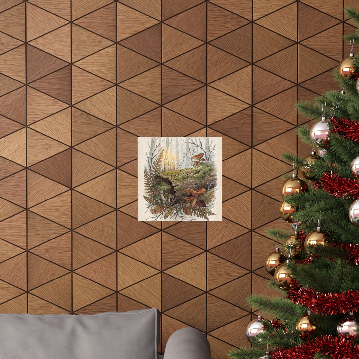 Winter Wild Mushrooms Herbarium Wall Art Print | Rustic Decor
