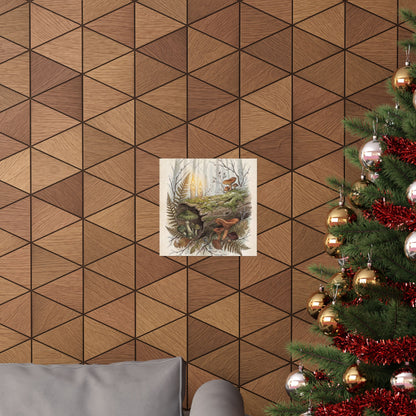 Winter Wild Mushrooms Herbarium Wall Art Print | Rustic Decor