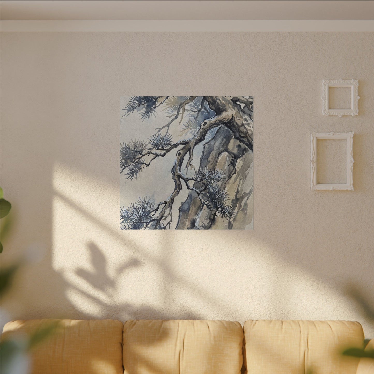 Moonlight Pine Tree Canvas Art - Japandi Seijaku