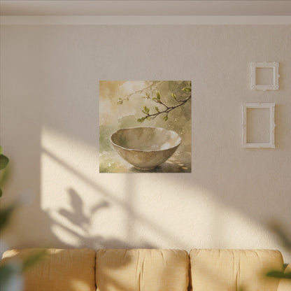 Warm Ceramic Bowl Canvas Art - Watercolor Japandi