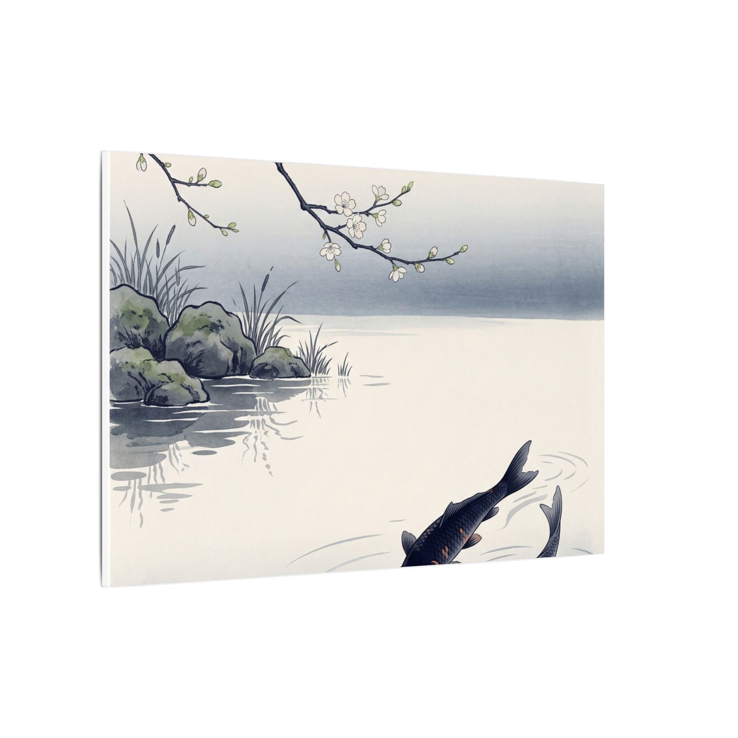 Ma Koi Pond Canvas Art - Zen Ukiyo E Inspired