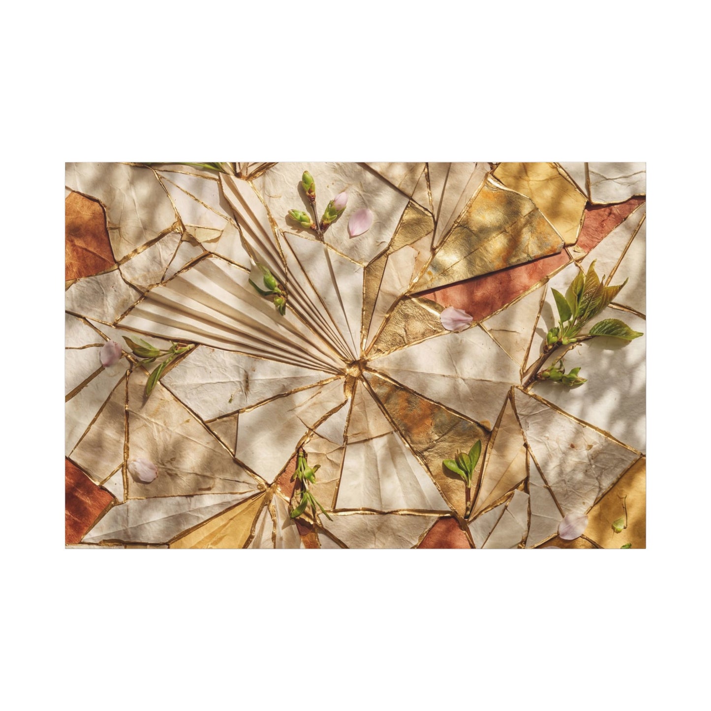 Resilient Paper Fold Canvas Art - Gold Repair Kintsugi