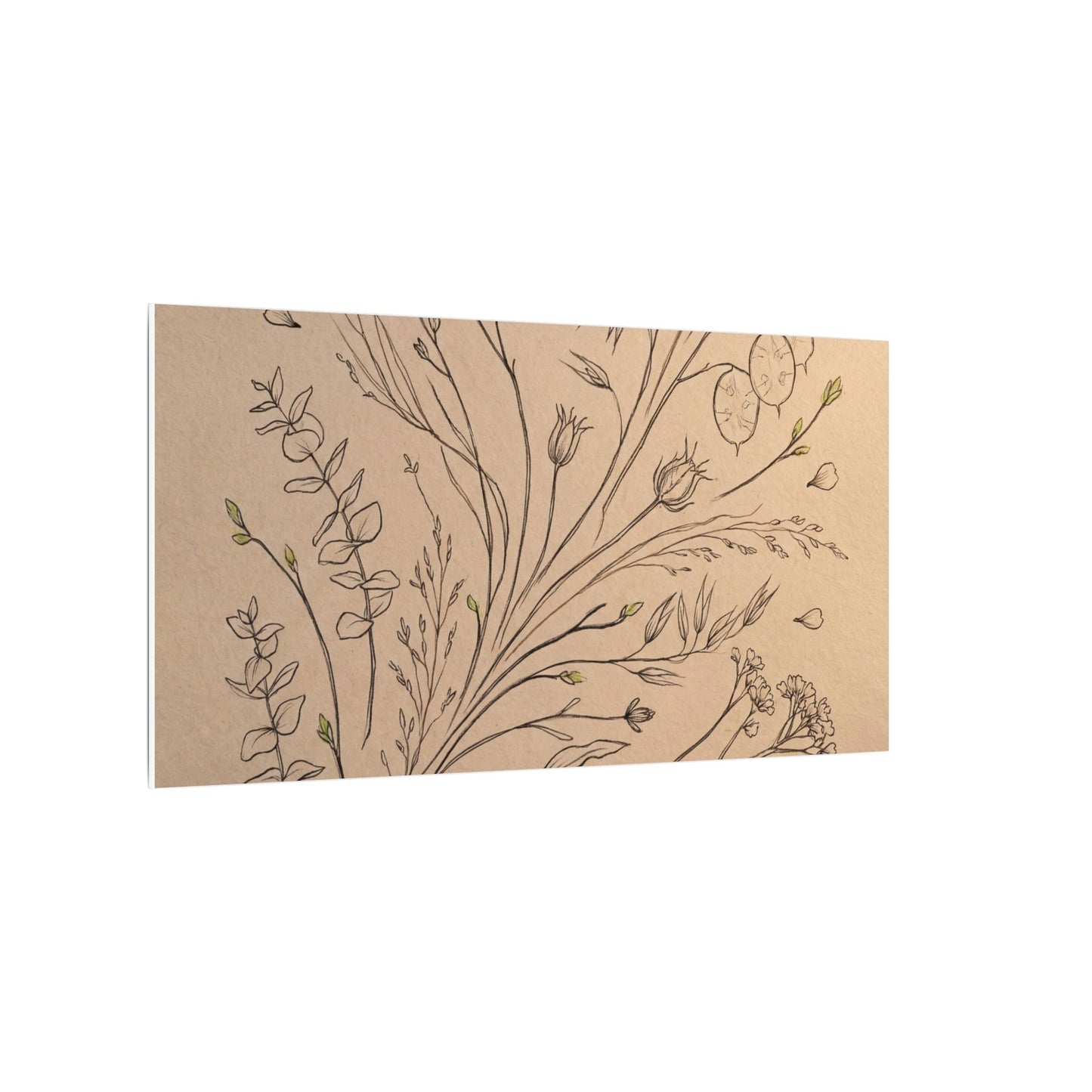 Dried Flowers Canvas Art | Spring Japandi Minimal Line Art