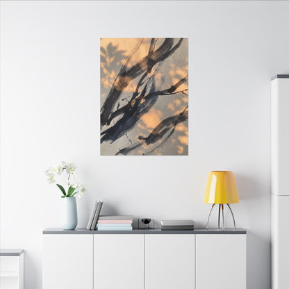 Datsuzoku Ink Brushstroke Canvas Art - Dark Japandi Shadow Zen