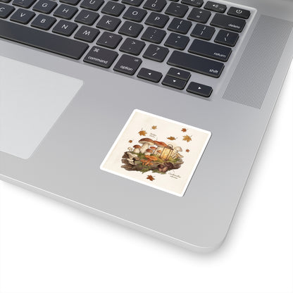 Autumn Wild Mushrooms Forest Whimsy Sticker | Earthy Decor