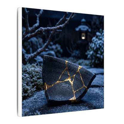 Moonlit Garden Winter Canvas Art | Kintsugi Artful Design