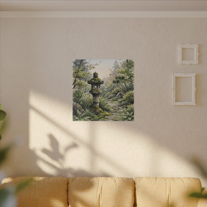 Neutral Stone Lantern Canvas Art - Watercolor Japandi