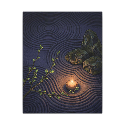 Mono No Aware Rock Garden Canvas Art - Zen Ukiyo E Inspired