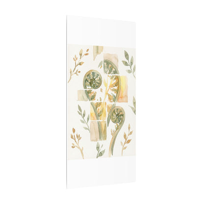 Earthy Fern Unfurling Canvas Art - Watercolor Japandi