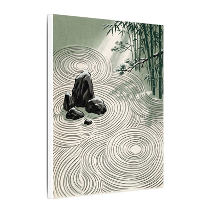 Shibui Rock Garden Canvas Art - Zen Ukiyo E Inspired