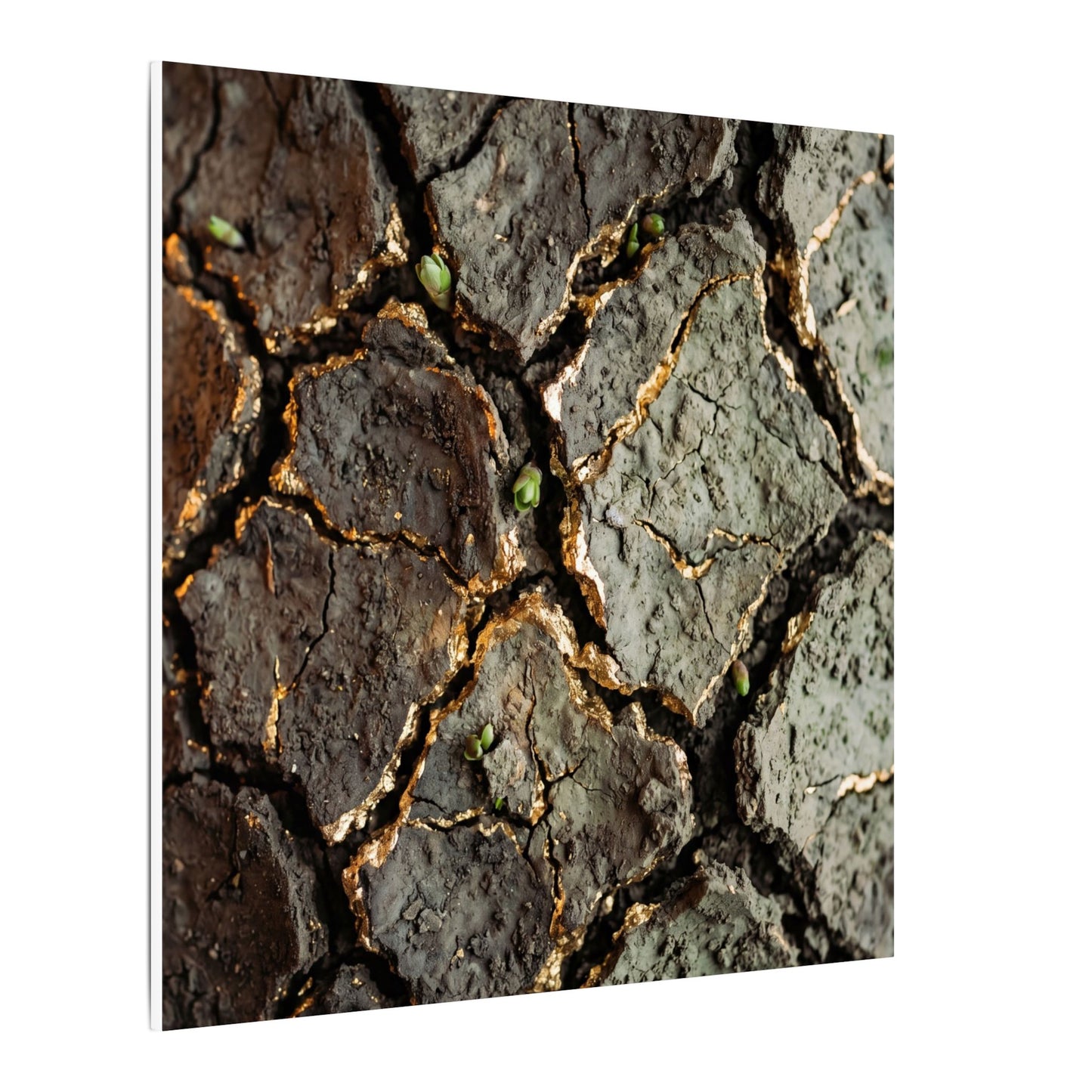 Earthy Cracked Earth Canvas Art - Japanese Pattern Japandi
