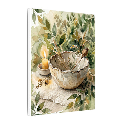 Ceramic Bowl Summer Canvas Art | Japandi Elegant Design