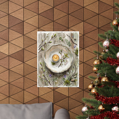 Spring Ceramic Bowl Watercolor Wall Art Print | Elegant Decor