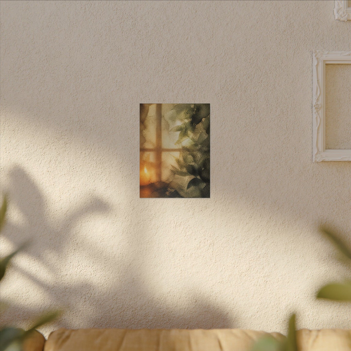 Cozy Shoji Screen Canvas Art - Watercolor Japandi