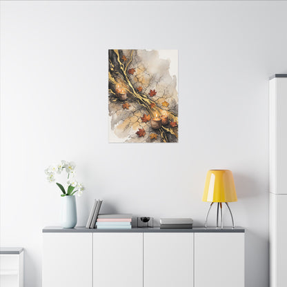 Cracked Earth Autumn Canvas Art | Japandi Warm Design