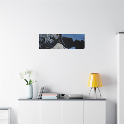 Ocean Wave Canvas Art | Winter Kintsugi Gold Repair Art