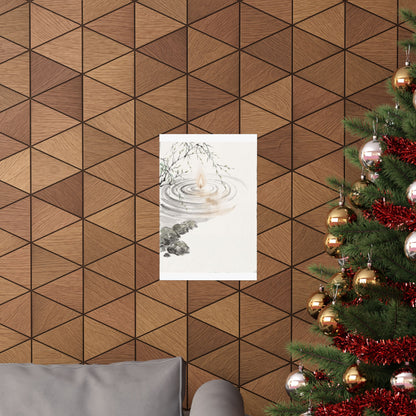 Zen Water Ripple in Candlelight | Sumi E Wall Art Print