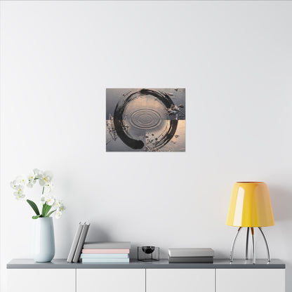 Winter Water Ripple Enso Canvas Art | Tranquil Decor