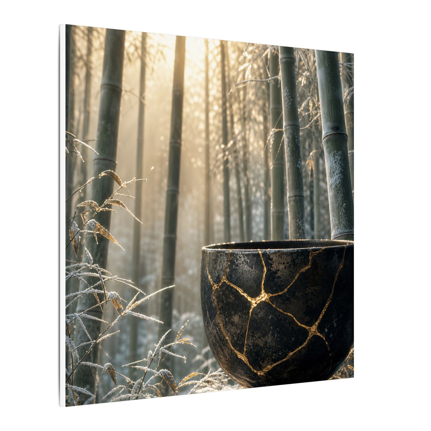 Fukinsei Bamboo Grove Canvas Art - Kintsugi Gold Repair
