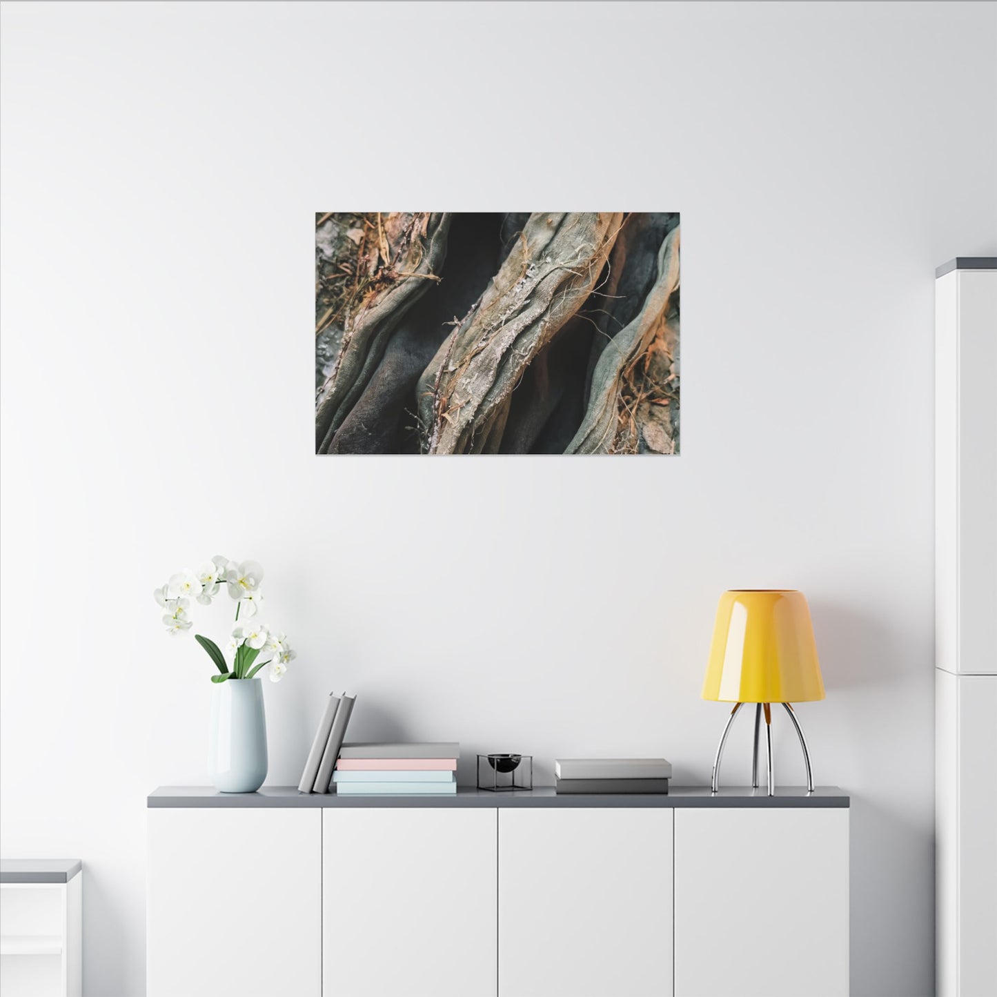 Silk Drape Winter Canvas Art | Japandi Cozy Design