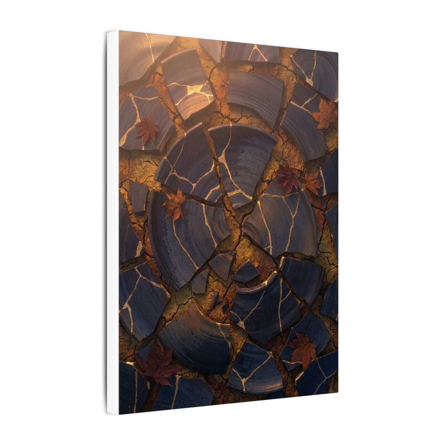 Autumn Cracked Earth Gold Repair Canvas Art | Philosophical Decor