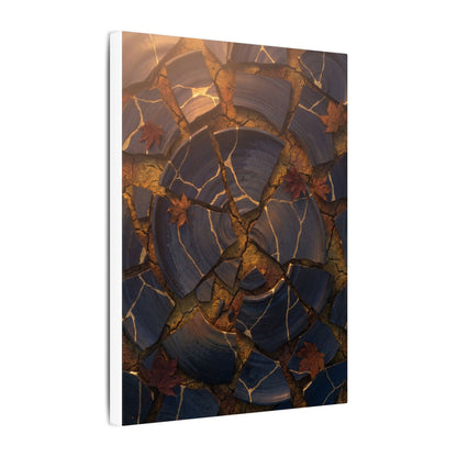 Autumn Cracked Earth Gold Repair Canvas Art | Philosophical Decor