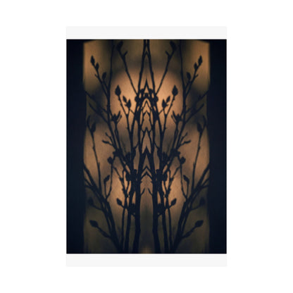 Golden Hour Shadow Play Wall Art Print - Dark Japandi Seijaku