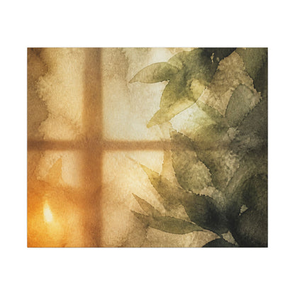 Cozy Shoji Screen Canvas Art - Watercolor Japandi