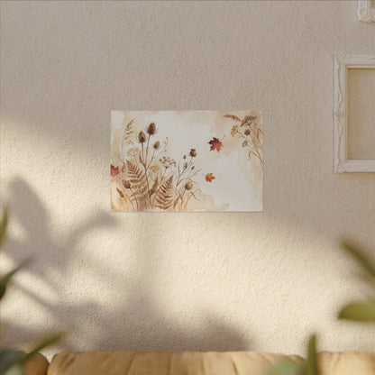 Dried Flowers Canvas Art | Autumn Japandi Watercolor Art