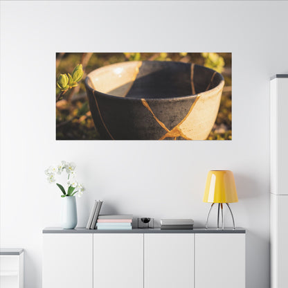 Seijaku Broken Pottery Canvas Art - Kintsugi Gold Repair