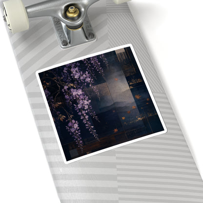 Moody Wisteria Sticker - Moody Minimal Dark Japandi