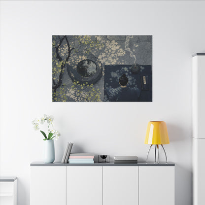 Spring Incense Smoke Ukiyo E Inspired Canvas Art | Tranquil Decor