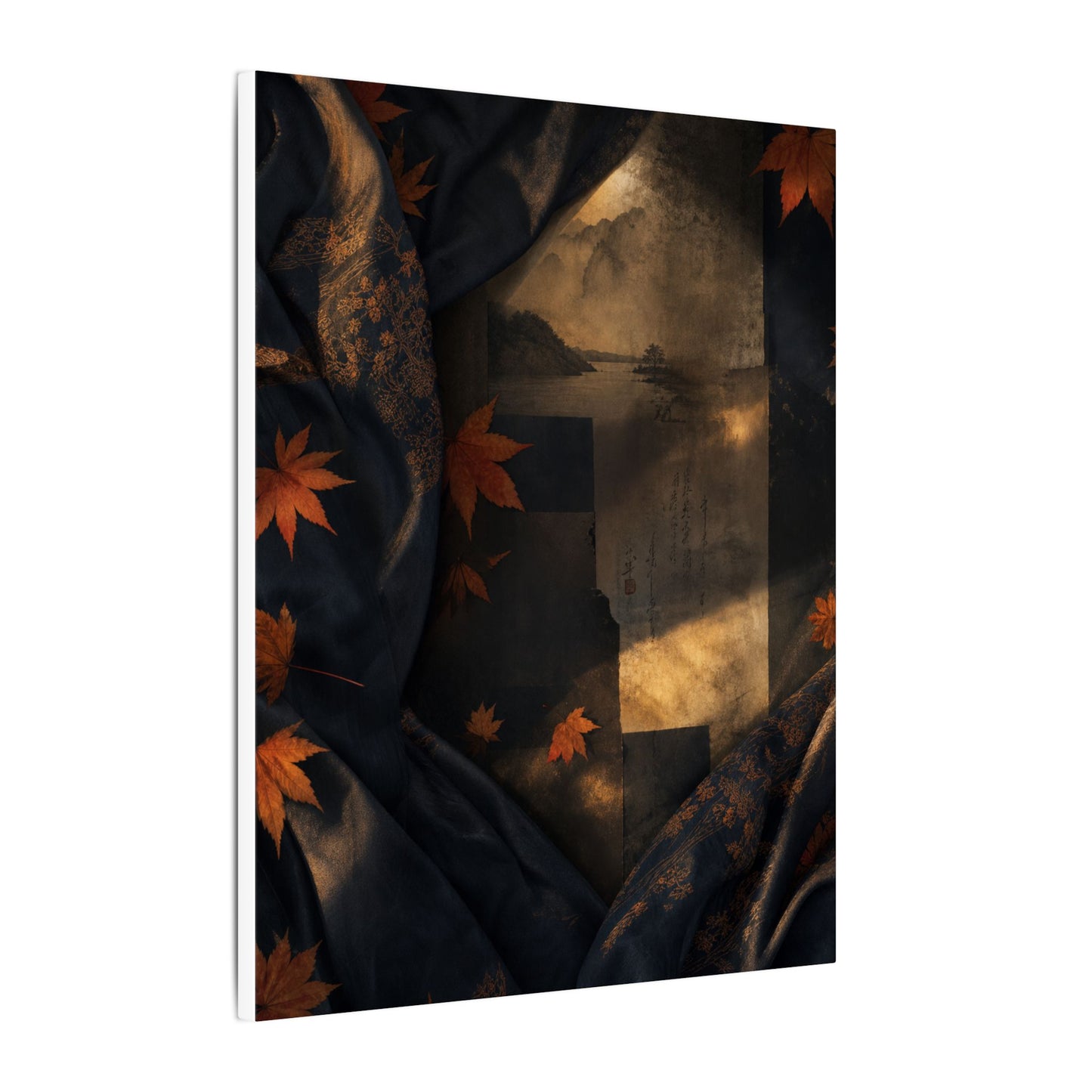 Autumn Silk Drape Shadow Zen Canvas Art | Bold Decor