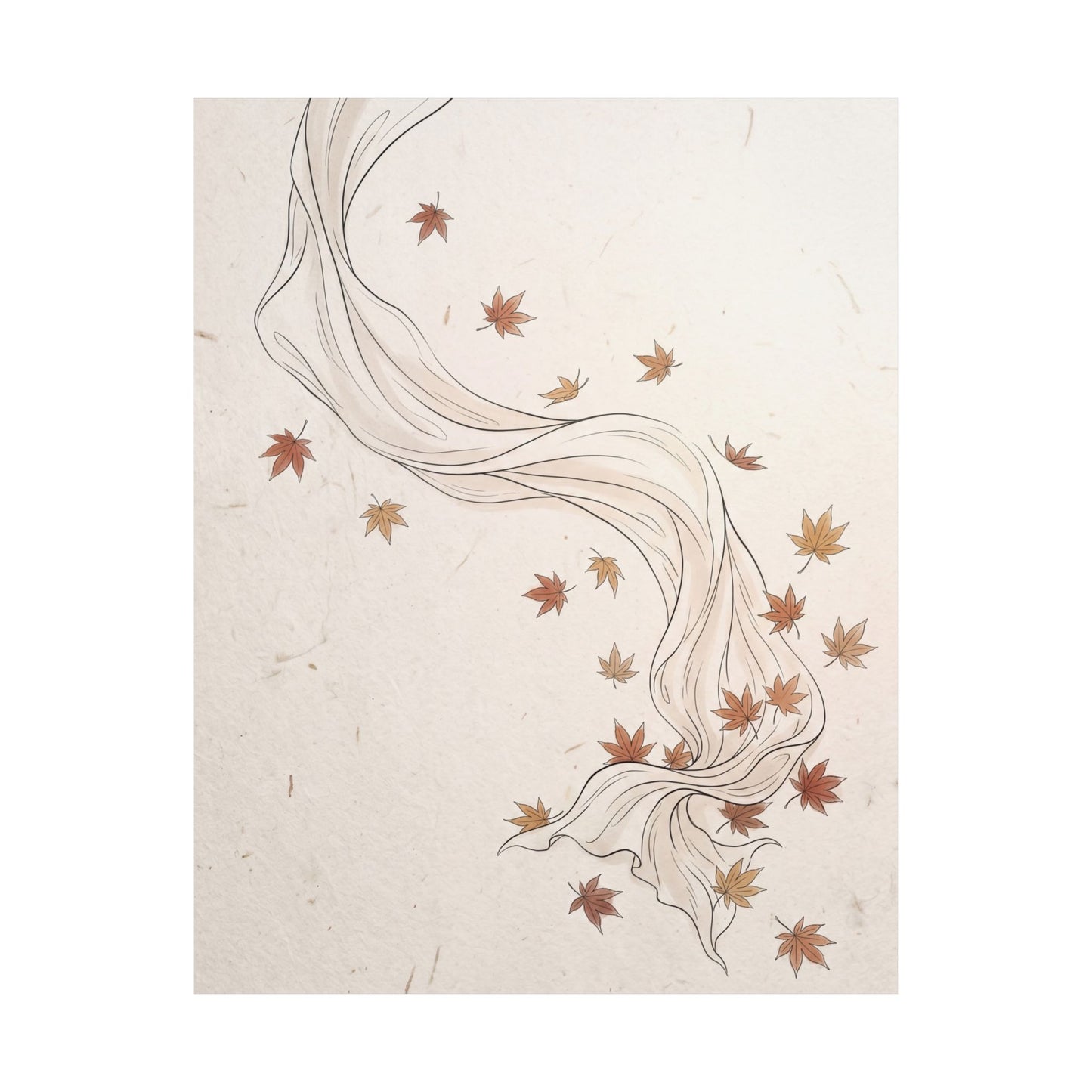 Silk Drape Minimal Line Wall Art Print | Elegant Japandi Art