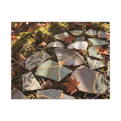 Broken Pottery Japanese Pattern Canvas Art | Elegant Japandi Art