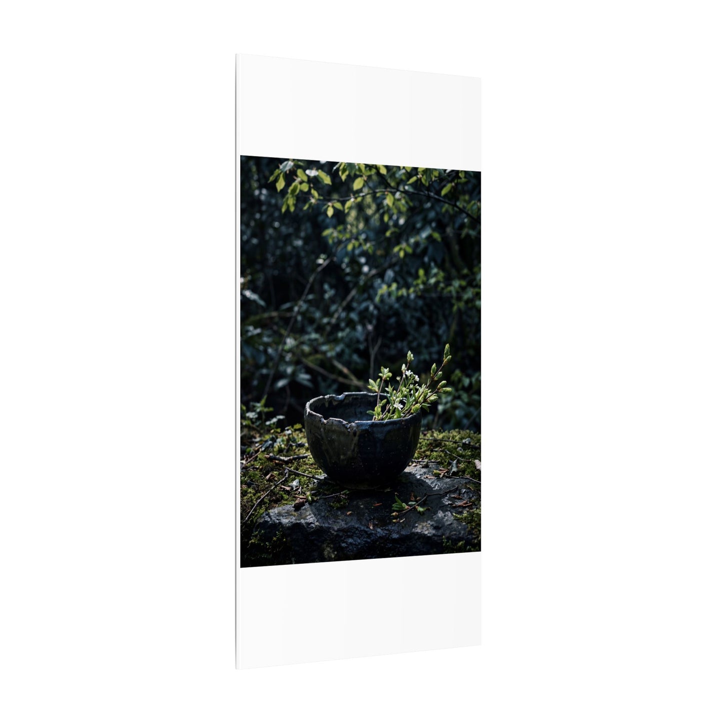 Dappled Ceramic Bowl Canvas Art - Dark Japandi Datsuzoku