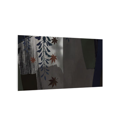 Wisteria Autumn Canvas Art | Dark Japandi Moody Design