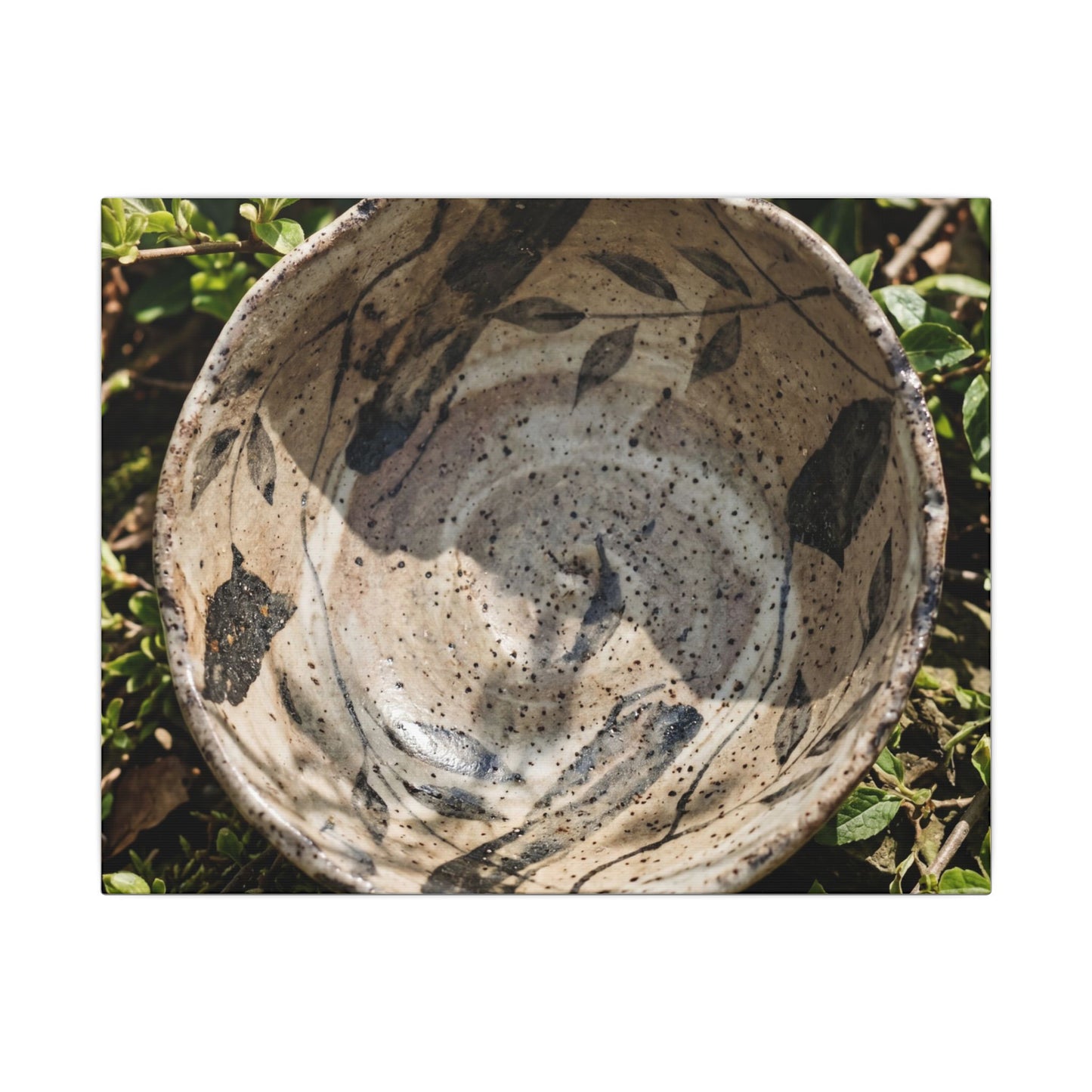 Elegant Ceramic Bowl Canvas Art - Japanese Pattern Japandi