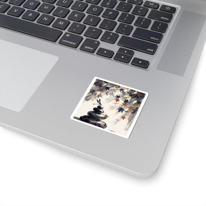Zen River Stones in Dappled | Sumi E Sticker