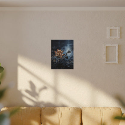 Winter Lotus Flower Broken Beauty Canvas Art | Healing Decor