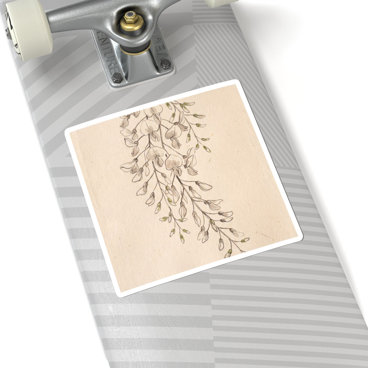 Wisteria Minimal Line Sticker | Earthy Japandi Art Art Print