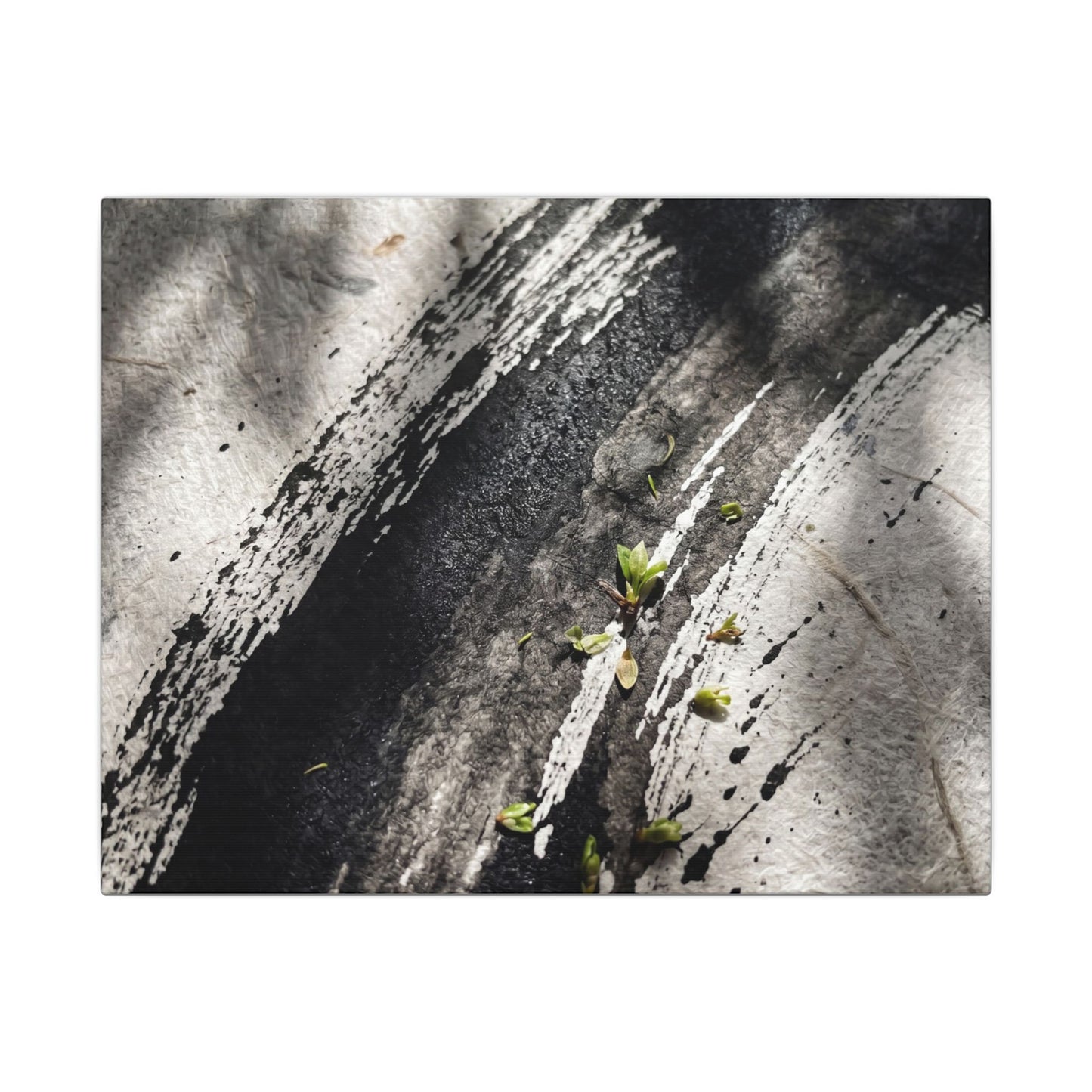 Ink Brushstroke Canvas Art | Spring Dark Japandi Moody Minimal Art