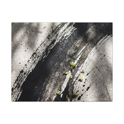 Ink Brushstroke Canvas Art | Spring Dark Japandi Moody Minimal Art