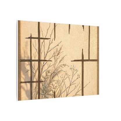 Shoji Screen Canvas Art | Winter Japandi Minimal Line Art